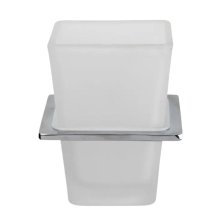 Croydex Flexi-Fix Cheadle Tumbler and Holder - Chrome Plated and Toughened Frosted Glass (QM511841)