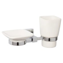 Croydex Flexi-Fix Everson Soap Dish and Tumbler - Chrome (QM557941)