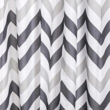 Croydex Grey Chevron Textile Shower Curtain (AF672031H)