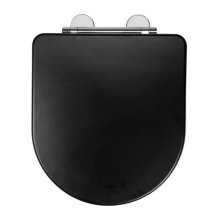 Croydex Iseo Flexi-Fix Wood Toilet Seat - Black (WL610321H)