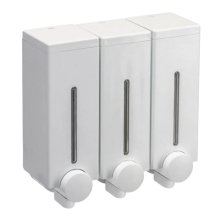 Croydex Slimline Triple Wall Mounted Soap Dispenser - White (PA670322)