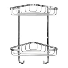 Croydex Stainless Steel Small Two Tier Corner Basket - Chrome (QM390841)