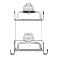 Croydex Stick 'N' Lock Two Tier Compact Basket - Chrome (QM295041)