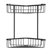 Croydex Two Tier Corner Basket - Matt Black (QM260221)