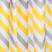 Croydex Yellow And Grey Chevron Textile Shower Curtain (AF290401H)