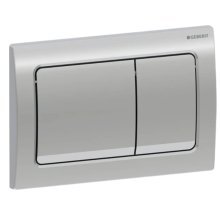 Buy New: Geberit Alpha01 Dual Flush Plate - Square - Matt Chrome (115.055.46.1)