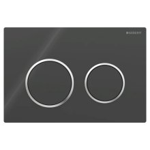 Geberit Kappa21 Dual Flush Plate - Black/Gloss Chrome (115.240.KM.1)