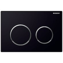Geberit Omega20 Dual Flush Plate - Black/Brushed Chrome (115.085.KM.1)