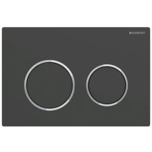 Geberit Omega20 Dual Flush Plate - Matt Black / Chrome (115.085.14.1)
