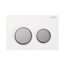 Geberit Omega20 dual flush plate - white/matt chrome (115.085.KL.1)