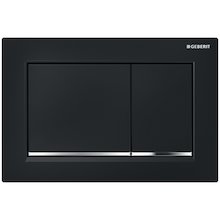 Geberit Omega30 Dual Flush Plate - Black/Gloss Chrome (115.080.KM.1)