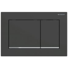 Geberit Omega30 Dual Flush Plate - Matt Black/Gloss Chrome (115.080.14.1)