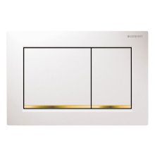 Geberit Omega30 Dual Flush Plate - White/Gold (115.080.KK.1)