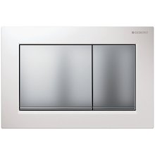 Geberit Omega30 Dual Flush Plate - White/Matt Chrome (115.080.KL.1)