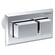 Geberit Pneumatic Dual Flush Plate - Square Design Protruding - Gloss Chrome (116.052.21.1)