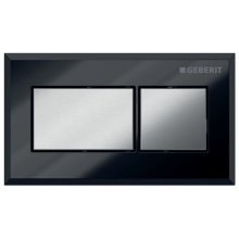 Geberit Pneumatic Square Dual Flush Plate - For Sigma Concealed Cistern - Black / Chrome (116.053.KV.1)