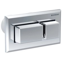 Geberit Pneumatic Square Dual Flush Plate - For Sigma Concealed Cistern - Gloss Chrome (116.054.21.1)