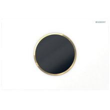Geberit Sigma10 Automatic/Touchless Dual Flush Plate - Battery Operation - White / Gold (115.908.KK.6)