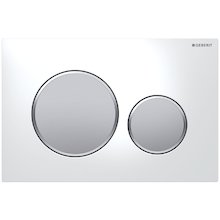 Geberit Sigma20 dual flush plate - white/matt chrome (115.882.KL.1)