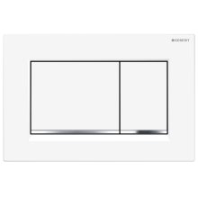 Geberit Sigma30 Dual Flush Plate - Matt White/Gloss Chrome (115.883.JT.1)