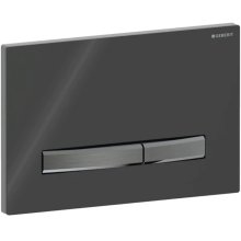 Geberit Sigma50 Dual Flush Plate - Square - Black Chrome - Black Gloss (115.671.DW.2)