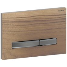 Geberit Sigma50 Dual Flush Plate - Square - Black Chrome - Black Walnut (115.671.JX.2)