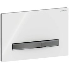 Geberit Sigma50 Dual Flush Plate - Square - Black Chrome - White Gloss (115.671.11.2)