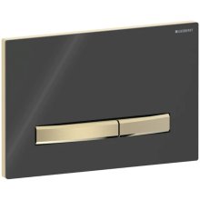 Geberit Sigma50 Dual Flush Plate - Square - Brass - Black Gloss (115.672.DW.2)