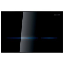 Geberit Sigma80 Electronic Touchless Dual Flush Plate - Mains Operation - Black / Glass (116.090.SG.6)