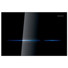 Geberit Sigma80 Electronic Touchless Dual Flush Plate - Mains Operation - Black / Glass (116.092.SG.6)