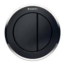 Geberit Type 10 Pneumatic Dual Flush Button - Furniture Actuator - Black / Gloss Chrome (116.057.KM.1)