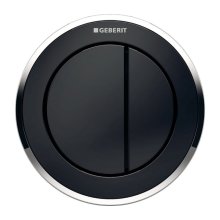 Geberit Type 10 Pneumatic Dual Flush Button - Sigma Concealed Cistern - Black / Gloss Chrome (116.056.KM.1)