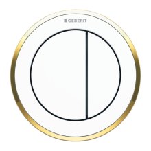 Geberit Type 10 Pneumatic Dual Flush Button - White / Gold Plated (116.055.KK.1)