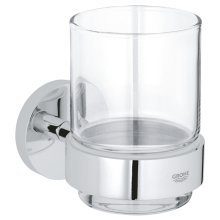 Grohe Essentials Crystal Glass With Holder - Chrome (40447001)