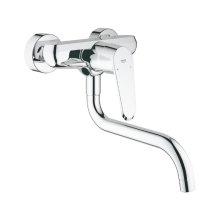 Buy New: Grohe Eurodisc Cosmopolitan Wall Mounted Single Lever Sink Mixer - Chrome (33772002)