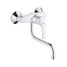 Buy New: Grohe Eurosmart Wall Mounted Single Lever Sink Mixer - Chrome (31391002)