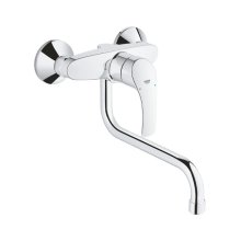 Buy New: Grohe Eurosmart Wall Mounted Single Lever Sink Mixer - Chrome (32224002)