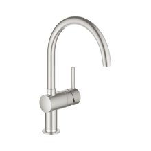 Buy New: Grohe Minta Single Lever Sink Mixer - Supersteel (32917DC0)