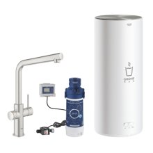 Grohe Red Duo Kitchen Tap and Large Size Boiler - L-Spout - Supersteel