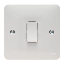 Hager 1 Gang 2 Way Light Switch - White (WMPS12)