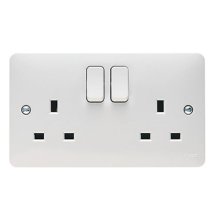 Hager Double Socket - White (WMSS82)