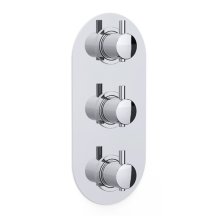 Inta Kiko Concealed Dual Outlet 3 Handle Thermostatic Shower Valve Only - Chrome (KK70010CP)
