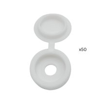Inventive Creations M4 Size Fold Over Screw Cover Caps - White - Pack of 50 (WCAP-M4)