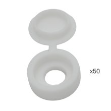 Inventive Creations M6 Size Fold Over Screw Cover Caps - White - Pack of 50 (WCAP-M6)