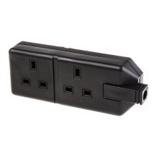 Masterplug 2 Gang Heavy Duty Trailing Socket - Black (ELS132B-01)