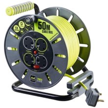 Masterplug PRO-XT Open Cable Reel Extension Lead 50m 240V 13A 4 Gang (OLU50134SL-PX)