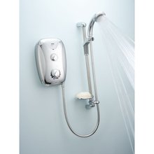 Mira Play 9.5kW - satin chrome with chrome panel (2.1539.304)