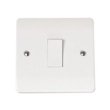 Mode 1 Gang 2 Way Plate Switch - White (CMA011)