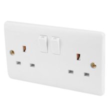 Mode 13A 2 Gang DP Switched Socket - White (CMA036)