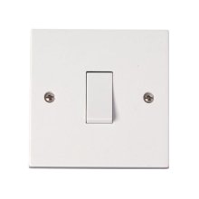 Polar 1 Gang 2 Way Plate Switch - White (PRW011)